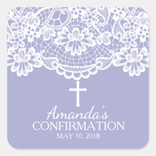 Carré Beau Sticker de confirmation de dentelle Vintage v