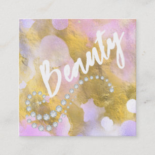 Carré *~* BEAUTY Rainbow Gold Foil Carte de visite