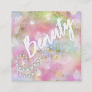 Carré *~* BEAUTY Rainbow Gold Grunge Carte de visite