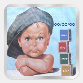Carré Bébé Beret Sticker de sauvegarde à la date