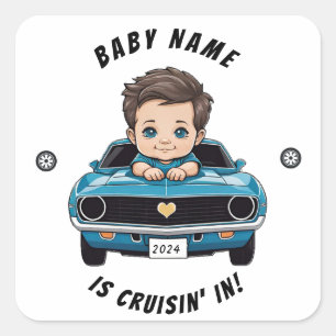Carré Bébé Classic Race Voiture Sticker à thème