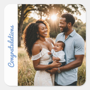 Carré bébé garçon félicitations Sticker