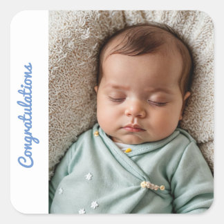 Carré bébé garçon félicitations Sticker naissance