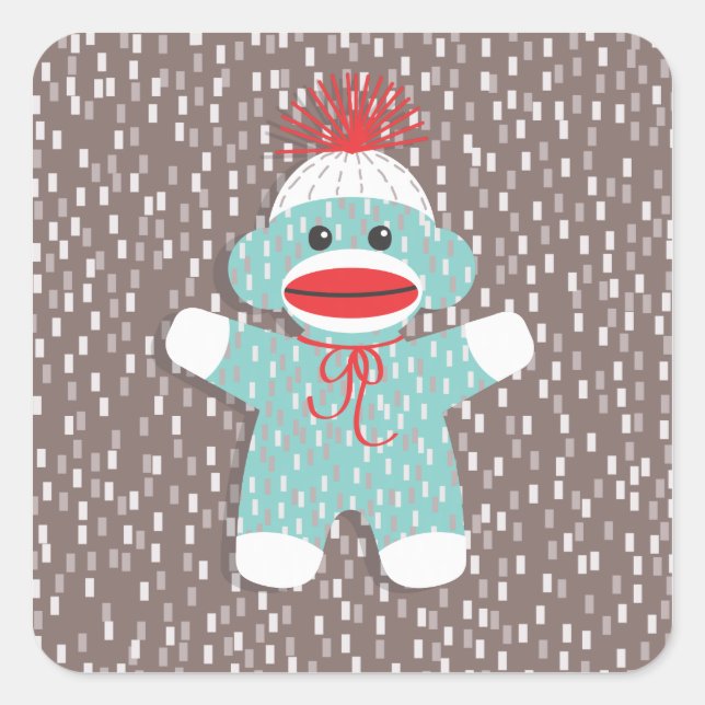 Carré Bébé Sock Sticker Singe (Devant)