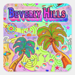 Carré Beverly Hills Sticker cible de vacances