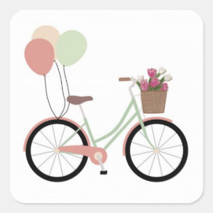 CARRÉ *BICYCLE WITH BALLOONS* STICKER