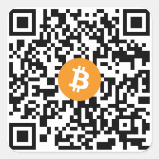 Carré Bitcoin QR Code Petit Sticker (feuille de 20)