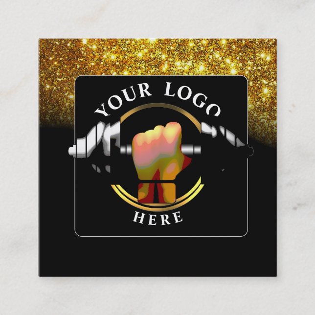 Carré Black Gold Trainer Carte de visite des médias soci (Devant)