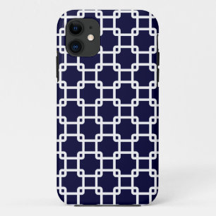 Carré bleu marine Lien Motif iPhone 5 Coque