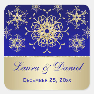 Carré Bleu, Parties scintillant d'or REGARDER Sticker Ma