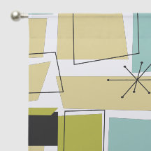 Carré bleu rétro jaune Aqua Starburst Mid Mod