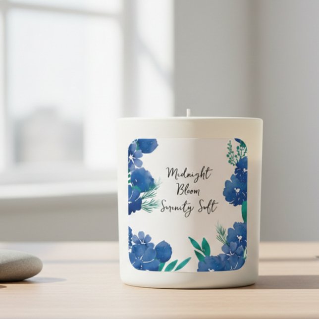 Carré Blue Floral Square Sticker (Créateur téléchargé)