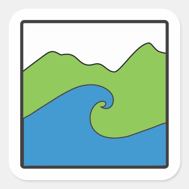 Carré Blue Ocean Green Earth Project Grand Sticker (Devant)