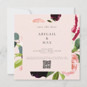 Carré Blush Colorful Floral Wedding Enregistrer la