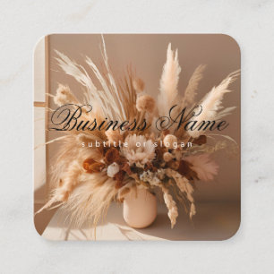 Carré Boho   Esthétique   Floral séché   Carte de visite