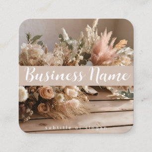 Carré Boho   Esthétique   Floral séché   Carte de visite