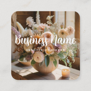Carré Boho Floral   Esthétique   Chic   Carte de visite