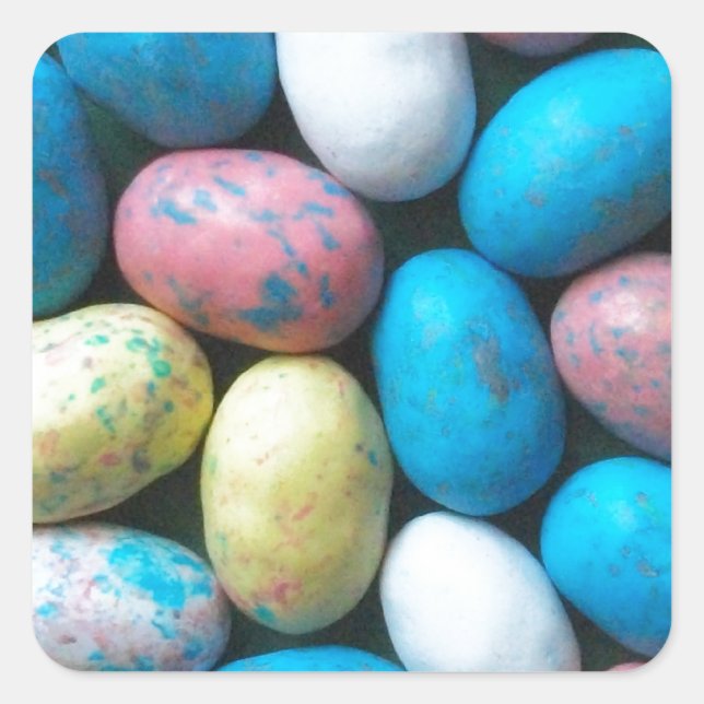 Carré Bonbons colorés Sticker OEufs de Pâques (Devant)