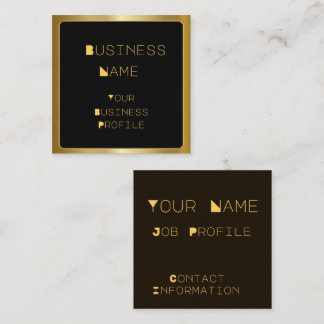 Carré Bordure d'or sur le Carte de visite de police noir