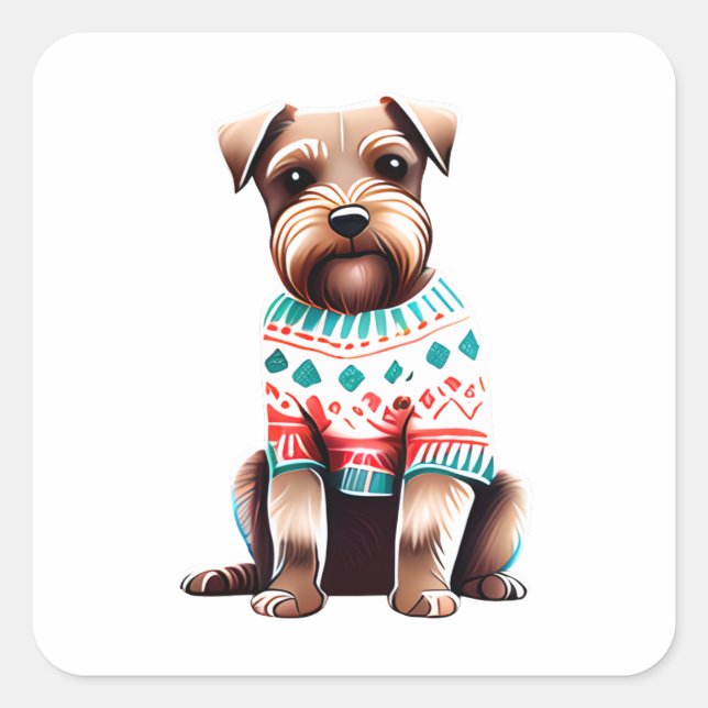 Carré Bordure Terrier dans Sticker Sweater de Noël (Devant)