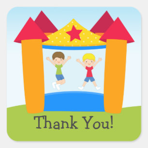Carré Bounce House Anniversaire Sticker