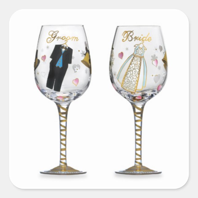 CARRÉ BRIDAL TOASING VERRES STICKER (Devant)