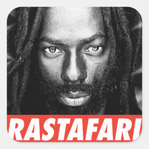 Carré Buju Rastafari Rasta Bless One Love Roots Sticker
