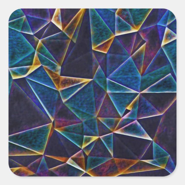 Carré Bulles brisées Sticker Classic Round (Devant)