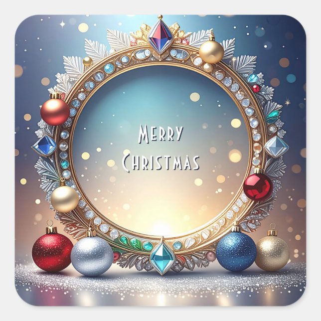 Carré Cadeau de Noël Sticker de vacances (Devant)