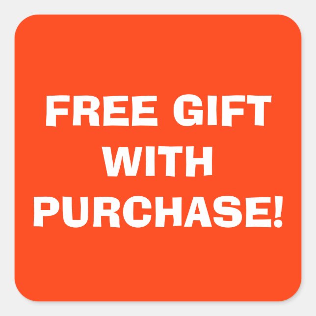 Carré Cadeau gratuit avec Sticker d'achat (Devant)