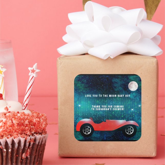 Carré Cadeaux de voiture classique personnalisés Sticker (Fête)