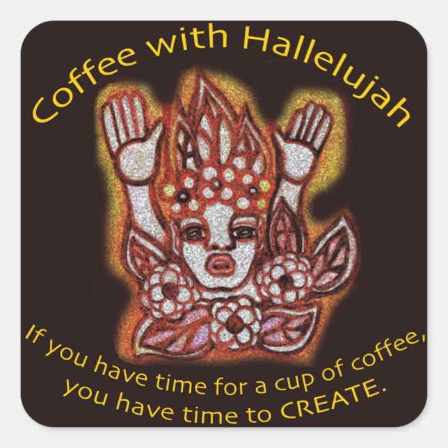 Carré Café avec Sticker Hallelujah (Devant)