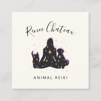 Carré Carte de visite animal de guérison animal Reiki