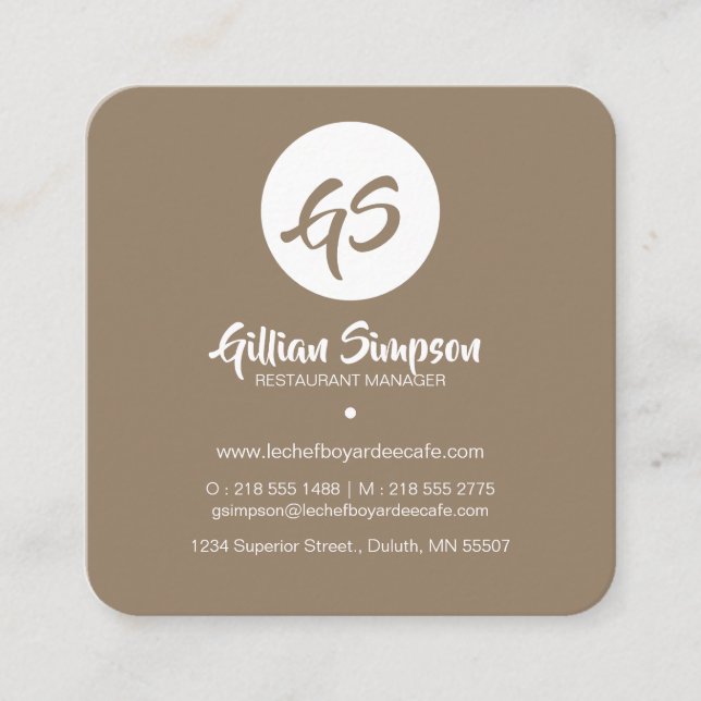 Carré Carte de visite assez moderne de motif de fleur (Devant)