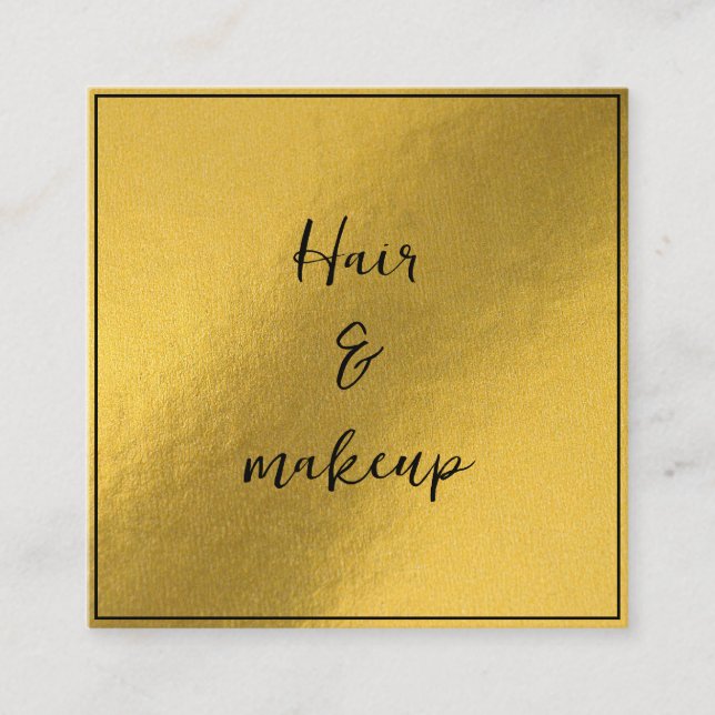 Carré Carte de visite avec arrière - plan or (Devant)