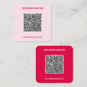 Carré Carte de visite avec QR Code et Texte Personnalisé