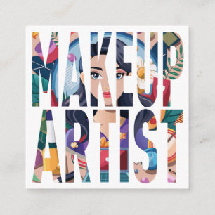 Carré Carte de visite carrée élégante de maquilleuse de 