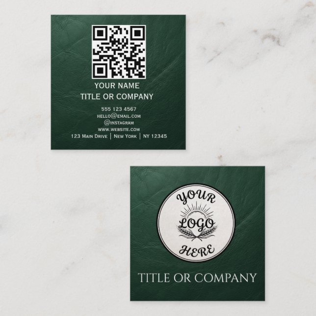 Carré Carte de visite carrée moderne avec QR Code (Devant / Derrière)