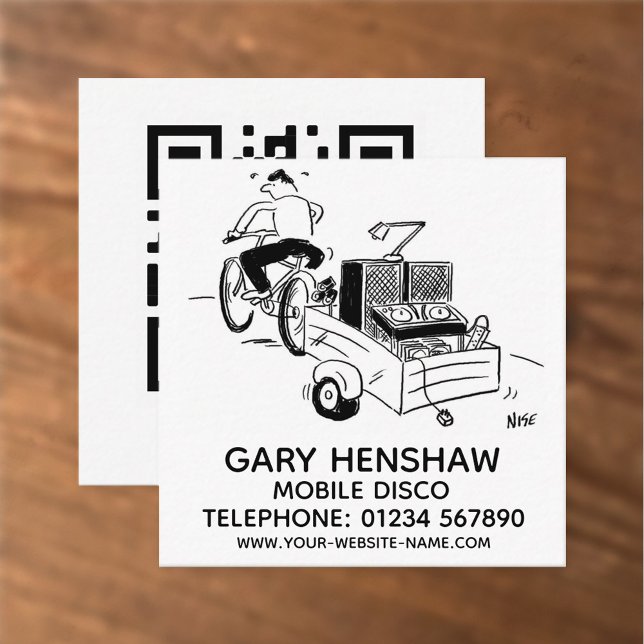 Carré Carte de visite carrée pour DJ Disco mobile (Créateur téléchargé)