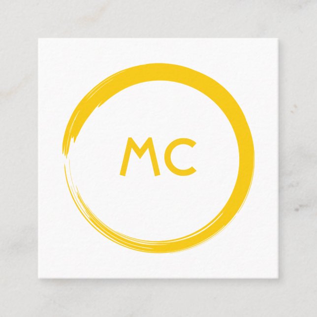 Carré Carte de visite clair et simple avec logo rond (Devant)