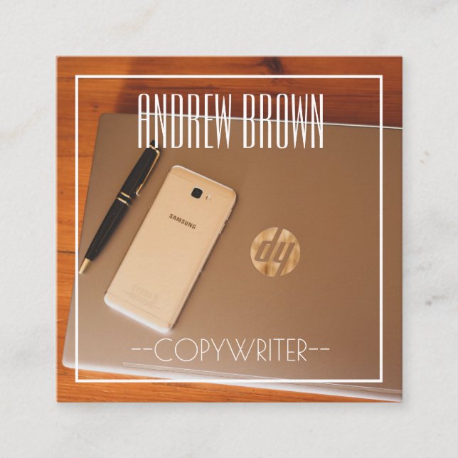 Carré Carte de visite Clavier Ordinateur Copywriter (Devant)