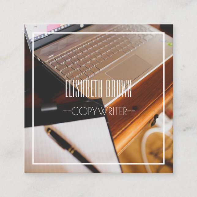 Carré Carte de visite Clavier Ordinateur Copywriter (Devant)