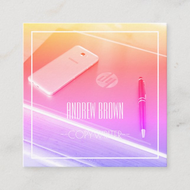 Carré Carte de visite Clavier Ordinateur Copywriter (Devant)
