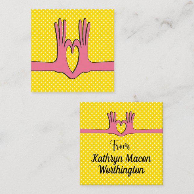 Carré Carte de visite de boîtier pour les mains et le co (Devant / Derrière)