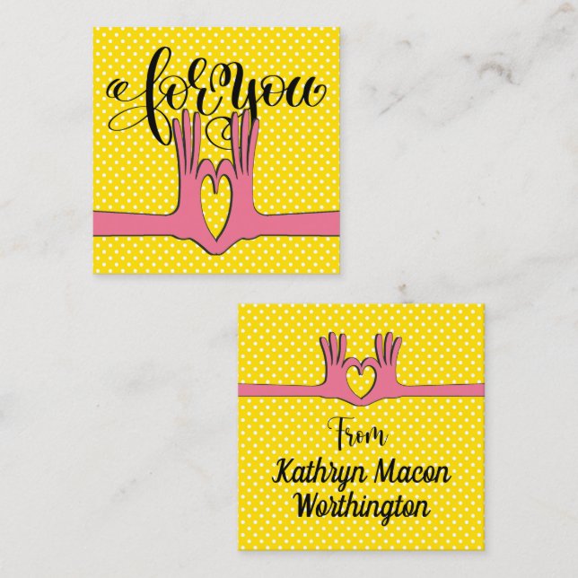 Carré Carte de visite de boîtier pour les mains et le co (Devant / Derrière)