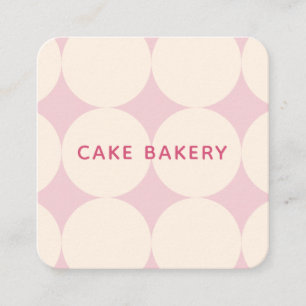 Carré Carte de visite de boulangerie Modern Dots I Crème