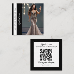 Carré Carte de visite de candidat Code QR Ceinture Carte
