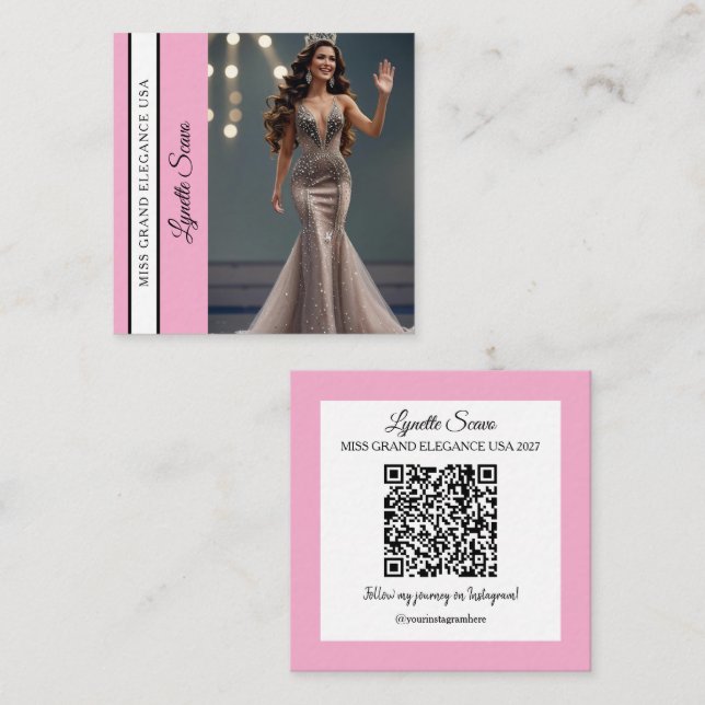 Carré Carte de visite de candidat Code QR Écharpe Carte  (Devant / Derrière)