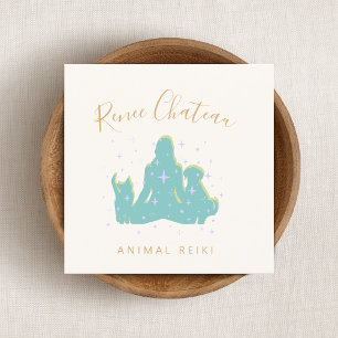 Carré Carte de visite de chat animal Reiki Master Chien