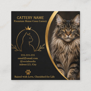 Carré Carte de visite de chatterie Maine Coon personnali